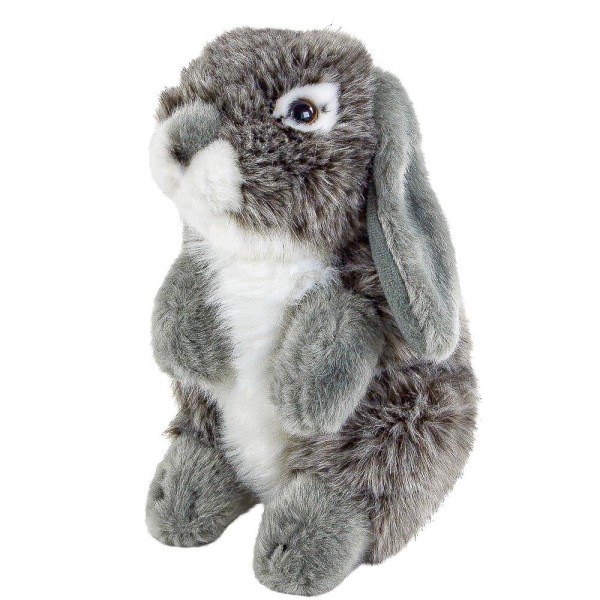 Hase 18 cm grau mit Schlappohren Kuscheltier Uni-Toys