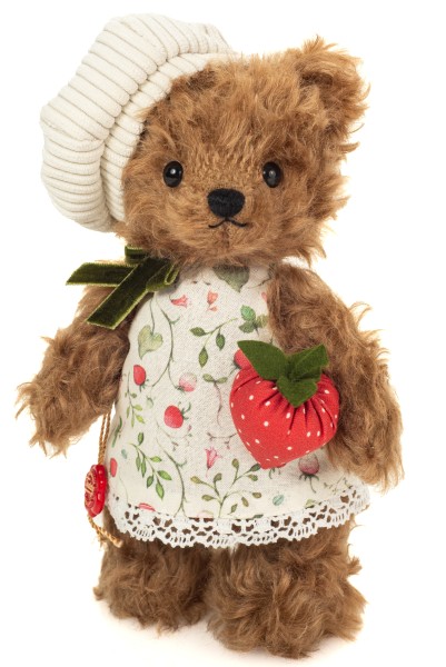 Teddy Hermann Teddybär Petunia mit Erdbeere 21 cm Stoffteddybär