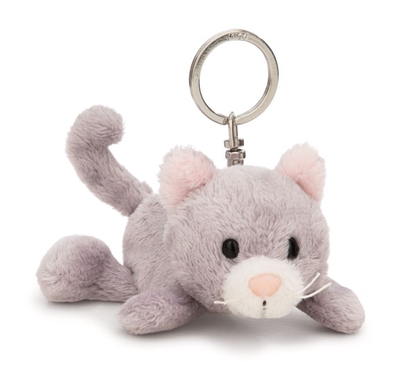 Nici Schlüsselanhänger Katze liegend grau 10 cm