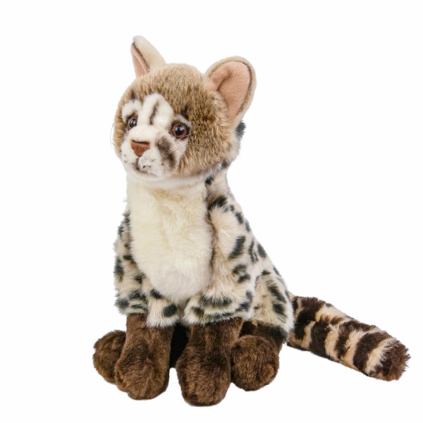 Ginsterkatze 28 cm sitzend beige gefleckt Plüschkatze