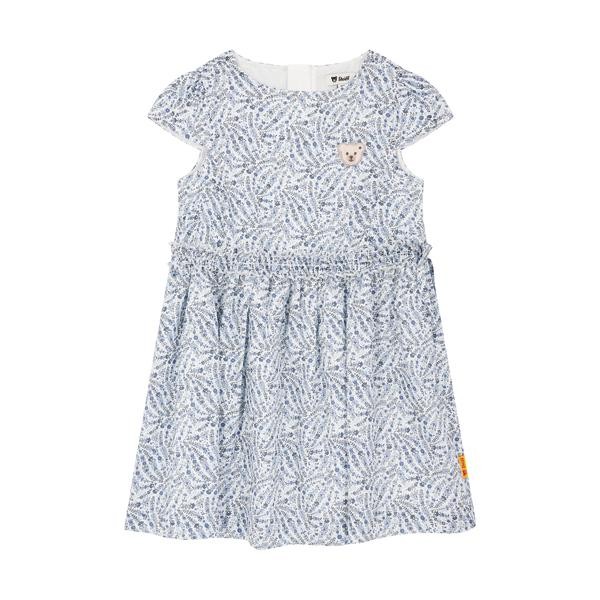 Steiff Kleid kurzarm blau Blumenmuster