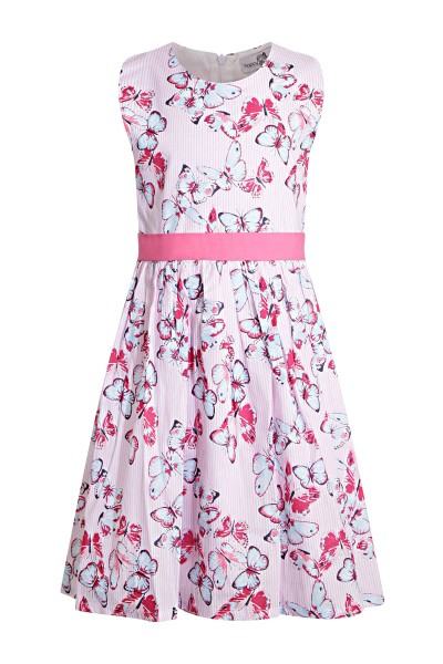 Kleid mit Schmetterling Muster mit Schleife rosa/pink/blau Sommerkleid