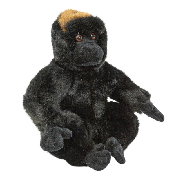 Kuscheltier Gorilla 23 cm sitzend schwarz/braun/grau Affe