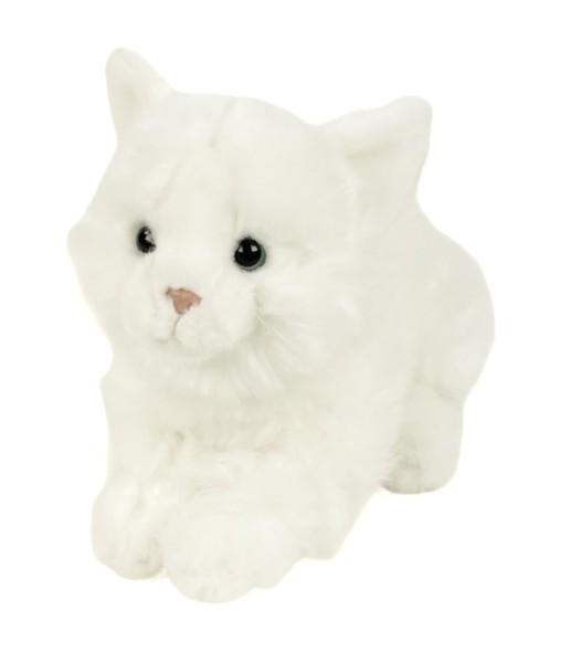 Katze Wolke 30 cm liegend weiß Plüschkatze