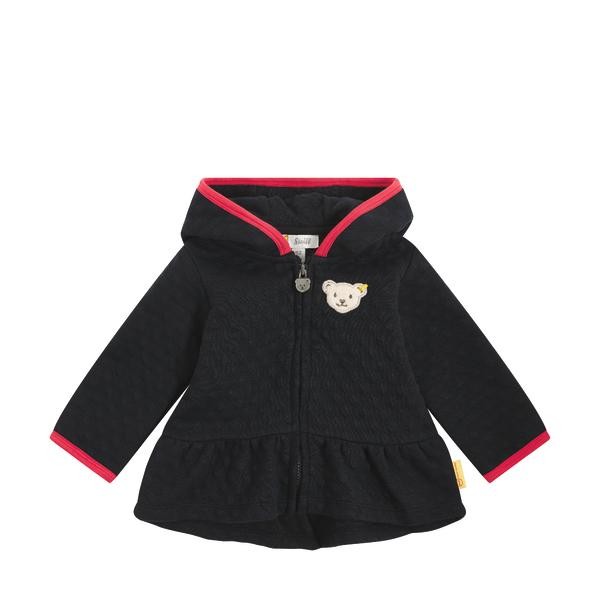 Steiff Sweatjacke dunkelblau/rot mit Kapuze
