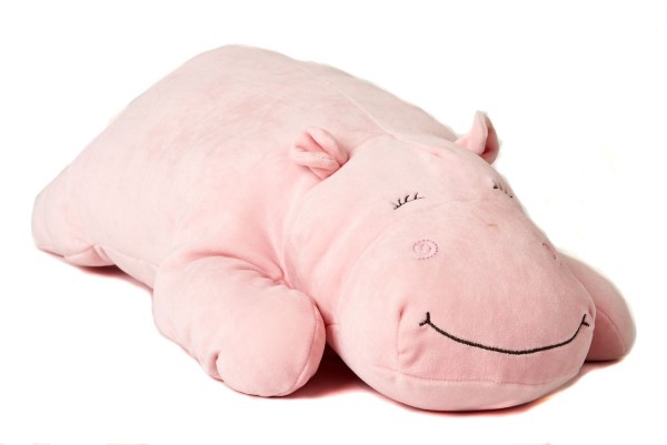 Uni-Toys Kissen Nilpferd 56 cm rosa figürlich Kuscheltier