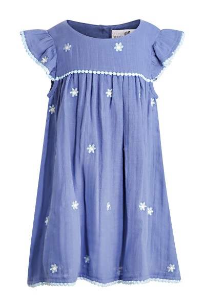 Kleid blau mit hellblauen Blumenmuster Sommerkleid