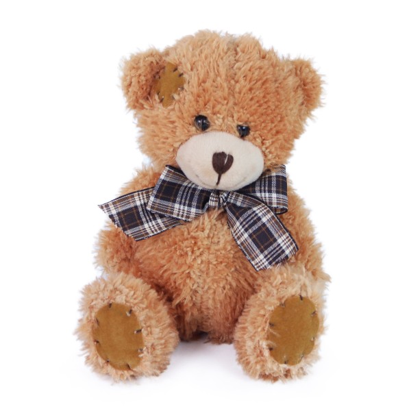 Teddybär 15 cm hellbraun mit Flicken
