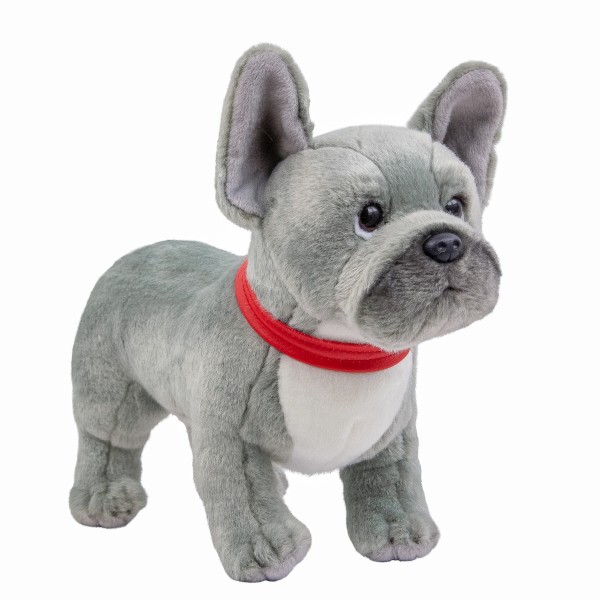 Bulldogge stehend 30 cm grau Kuscheltier Hund französische Bulldogge