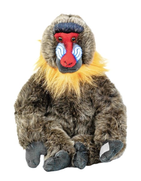 Plüschaffe Pavian/Mandrill mit Klettverschluss 31 cm Uni-Toys