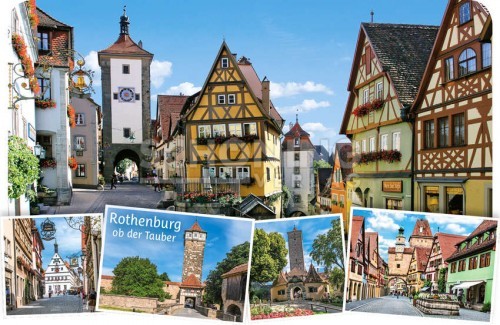 Magnet Konturen 5er Plönlein/Stadt Rothenburg