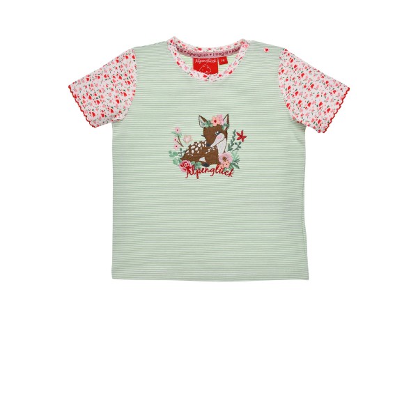 BONDI KIDSWEAR T-Shirt grün geringelt Bambi